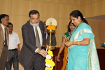 The Chief Guest Mohsin Wali, Padma Shree Awardee and Personal Physicican to President of India and                     Hon'ble Acting Vice Chancellor Prof. Dr. Balvinder Shukla, Lighting the Lamp