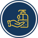 COVID-19 safety icon 3 indicating health and safety protocols at Amity University Punjab.