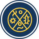 COVID-19 safety icon 6 showing health protocols implemented at Amity University Punjab.