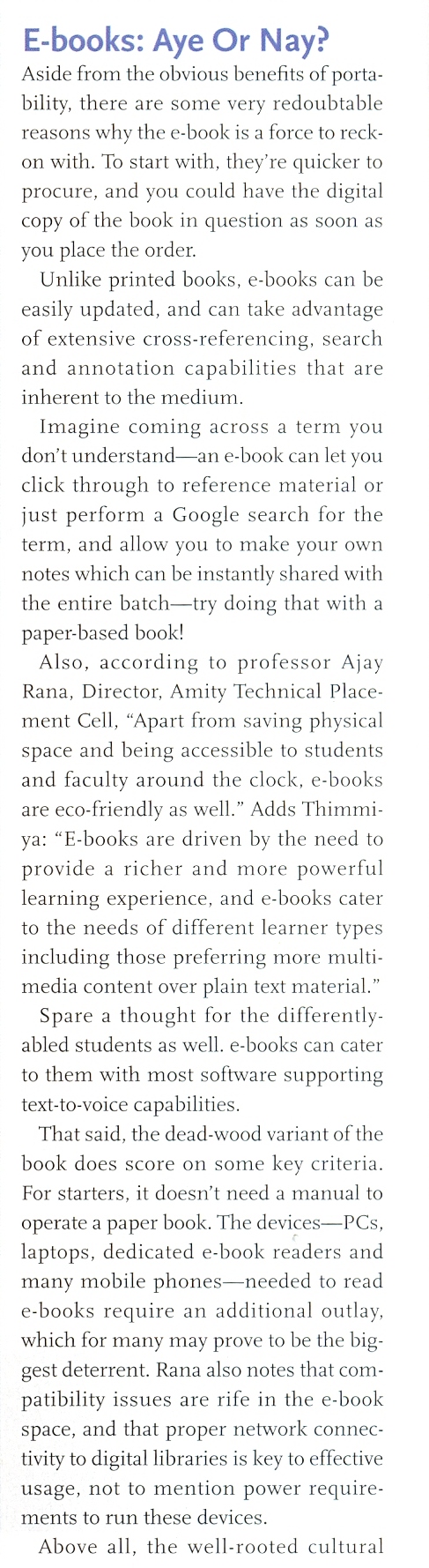 Technology E-Books - quote of Dr. Ajay Rana, Director - Amity Technical Placement Cell