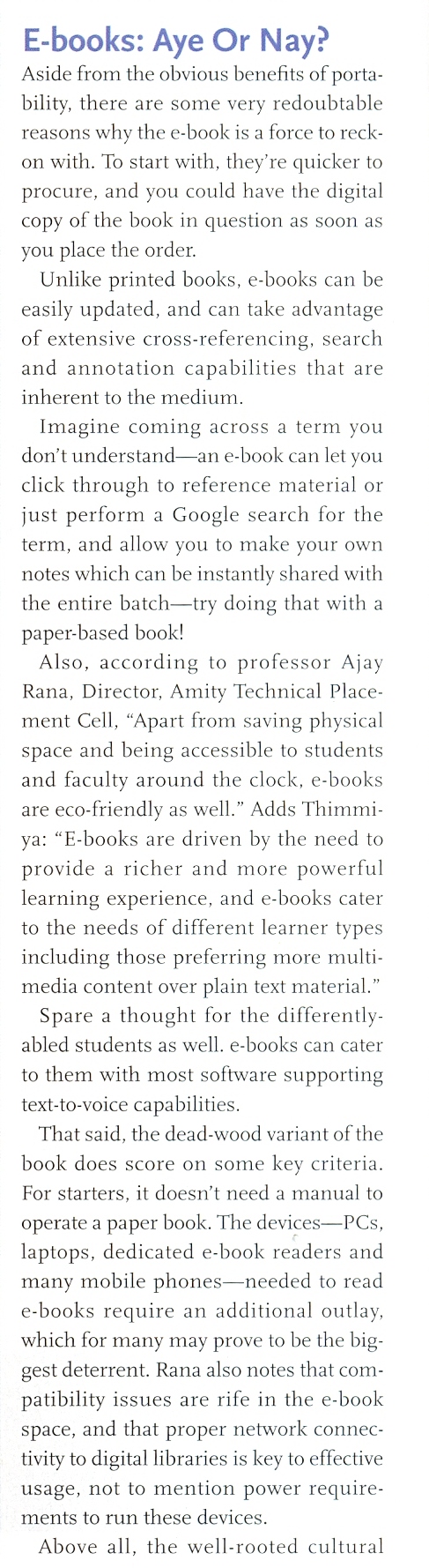 Technology E-Books - quote of Dr. Ajay Rana, Director - Amity Technical Placement Cell